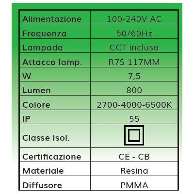 NINA 190 FARETTO RETTANGOLARE DA INCASSO IP55 IN RESINA 3 COLORI MADE IN ITALY DARK LIGHT - Cristalensi Shop Online