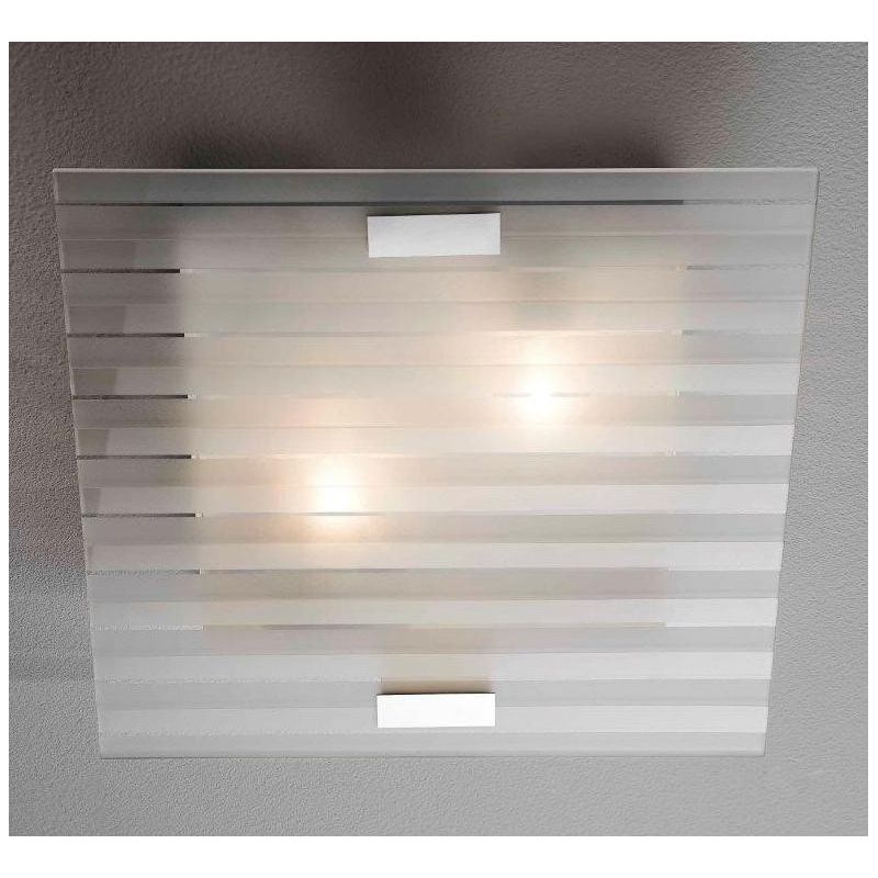 LINEAR MEDIA PLAFONIERA IN VETRO SERIGRAFATO 40X40 CM ECONOMICA Illuminando - Cristalensi Shop Online