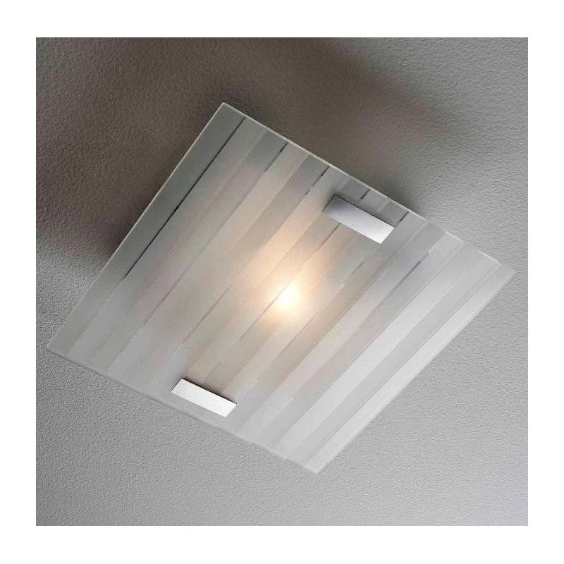 LINEAR PICCOLA PLAFONIERA IN VETRO SERIGRAFATO 30X30 CM ECONOMICA Illuminando - Cristalensi Shop Online