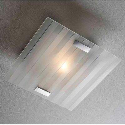 LINEAR PICCOLA PLAFONIERA IN VETRO SERIGRAFATO 30X30 CM ECONOMICA Illuminando - Cristalensi Shop Online