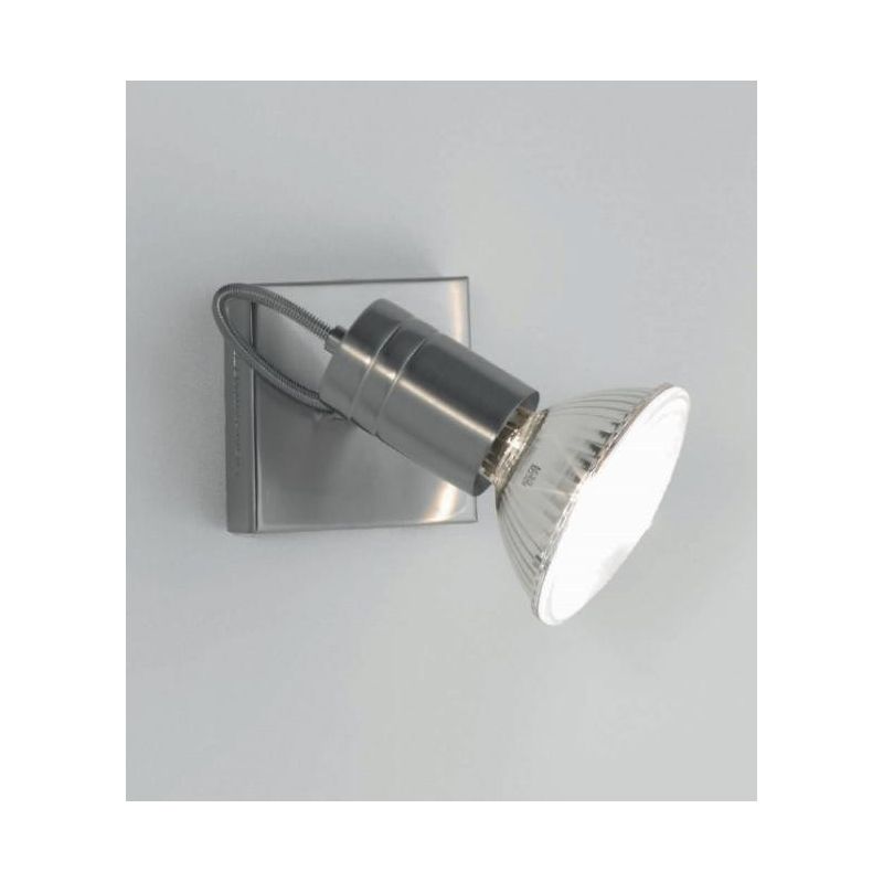 ZEUS 1 FARETTO IN METALLO NIKEL, NERO O BIANCO ATTACCO E27 DIREZIONABILE LAMPADINA ESCLUSA Illuminando - Cristalensi Shop Online