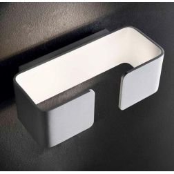 SIPARIO PICCOLO APPLIQUE METALLO BIANCO CON LED INTEGRATO DA 6W DI ILLUMINANDO Illuminando - Cristalensi Shop Online