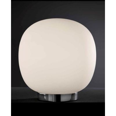 ROSY ABAT-JOUR IN VETRO BIANCO LATTE SATINATO E MONTATURA CROMO LUCIDA Illuminando - Cristalensi Shop Online