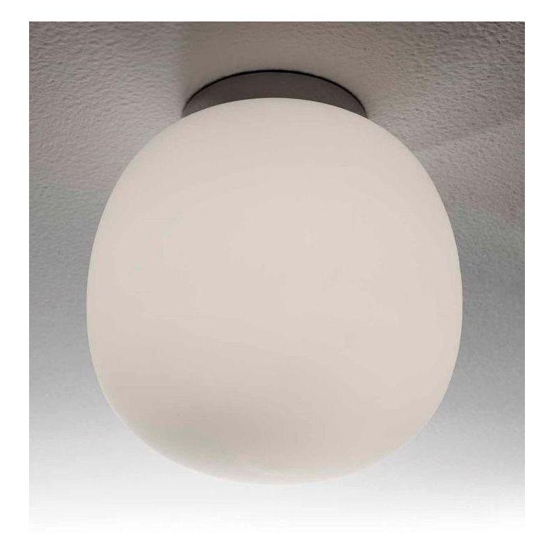 ROSY PICCOLA PLAFONIERA IN VETRO BIANCO LATTE SATINATA E MONTATURA CROMO Illuminando - Cristalensi Shop Online