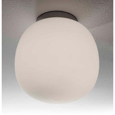 ROSY PICCOLA PLAFONIERA IN VETRO BIANCO LATTE SATINATA E MONTATURA CROMO Illuminando - Cristalensi Shop Online