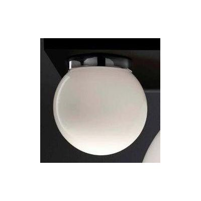 SFERA PICCOLA PLAFONIERA IN VETRO BIANCO LUCIDO MONTATURA CROMO DIAMETRO 15 CM Illuminando - Cristalensi Shop Online