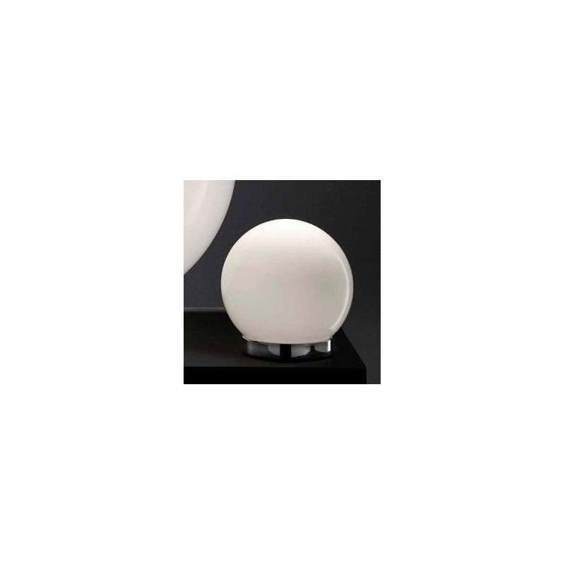 SFERA PICCOLA ABAT-JOUR IN VETRO BIANCO LUCIDO MONTATURA CROMO D.15 Illuminando - Cristalensi Shop Online