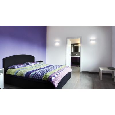 8342 APPLIQUE DA PARETE IN CERAMICA EFFETTO GESSO VERNICIABILE BIEMISSIONE DI LUCE 9010 BELFIORE - Cristalensi Shop Online