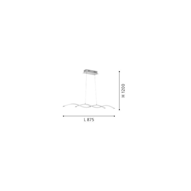 LASANA 2 SOSPENSIONE IN METALLO CROMATO A LED INTEGRATO DA 21W D. 87 EGLO - Cristalensi Shop Online