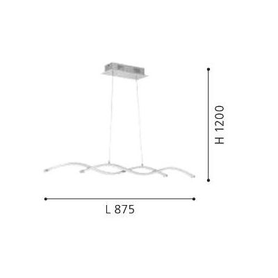 LASANA 2 SOSPENSIONE IN METALLO CROMATO A LED INTEGRATO DA 21W D. 87 EGLO - Cristalensi Shop Online
