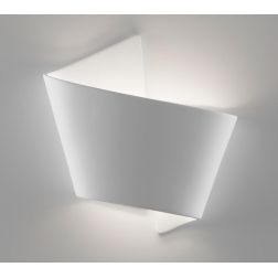 2498 APPLIQUE SINUOSA IN CERAMICA EFFETTO GESSO VERNICIABILE BIEMISSIONE DI LUCE 9010 BELFIORE - Cristalensi Shop Online