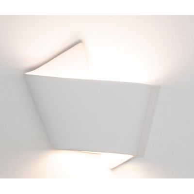 2498 APPLIQUE SINUOSA IN CERAMICA EFFETTO GESSO VERNICIABILE BIEMISSIONE DI LUCE 9010 BELFIORE - Cristalensi Shop Online