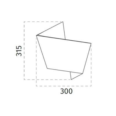 2498 APPLIQUE SINUOSA IN CERAMICA EFFETTO GESSO VERNICIABILE BIEMISSIONE DI LUCE 9010 BELFIORE - Cristalensi Shop Online