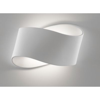 2503 APPLIQUE MODERNA IN CERAMICA EFFETTO GESSO VERNICIABILE BIEMISSIONE DI LUCE 9010 BELFIORE - Cristalensi Shop Online