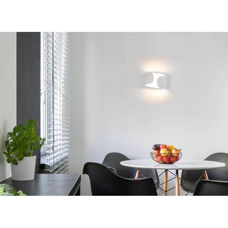 2504 APPLIQUE IN CERAMICA EFFETTO GESSO VERNICIABILE LED 12W BIEMISSIONE DI LUCE 9010 BELFIORE - Cristalensi Shop Online