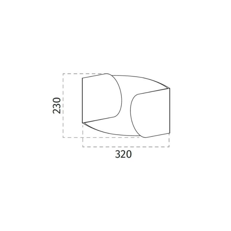 2504 APPLIQUE IN CERAMICA EFFETTO GESSO VERNICIABILE LED 12W BIEMISSIONE DI LUCE 9010 BELFIORE - Cristalensi Shop Online