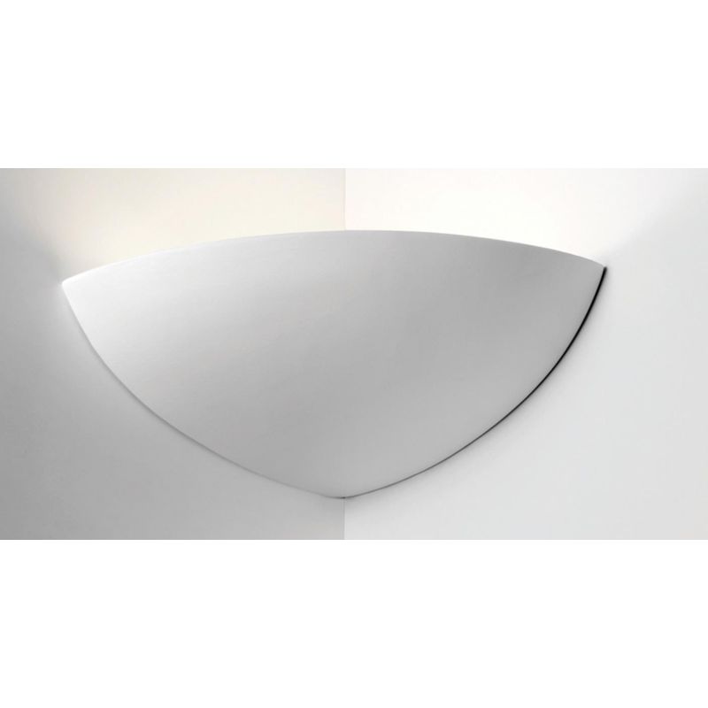 7958 APPLIQUE ANGOLARE IN CERAMICA EFFETTO GESSO VERNICIABILE MADE IN ITALY 9010 BELFIORE - Cristalensi Shop Online