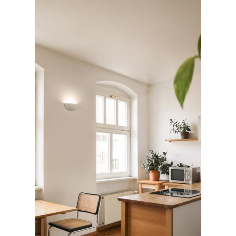 7156 APPLIQUE A VASCHETTA IN CERAMICA EFFETTO GESSO VERNICIABILE MADE IN ITALY 9010 BELFIORE - Cristalensi Shop Online