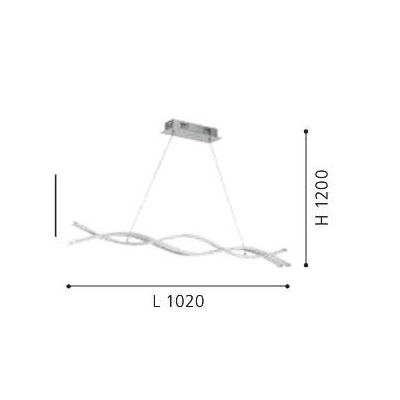 LASANA 2 SOSPENSIONE IN METALLO CROMATO A LED INTEGRATO DA 39W D. 102 EGLO - Cristalensi Shop Online