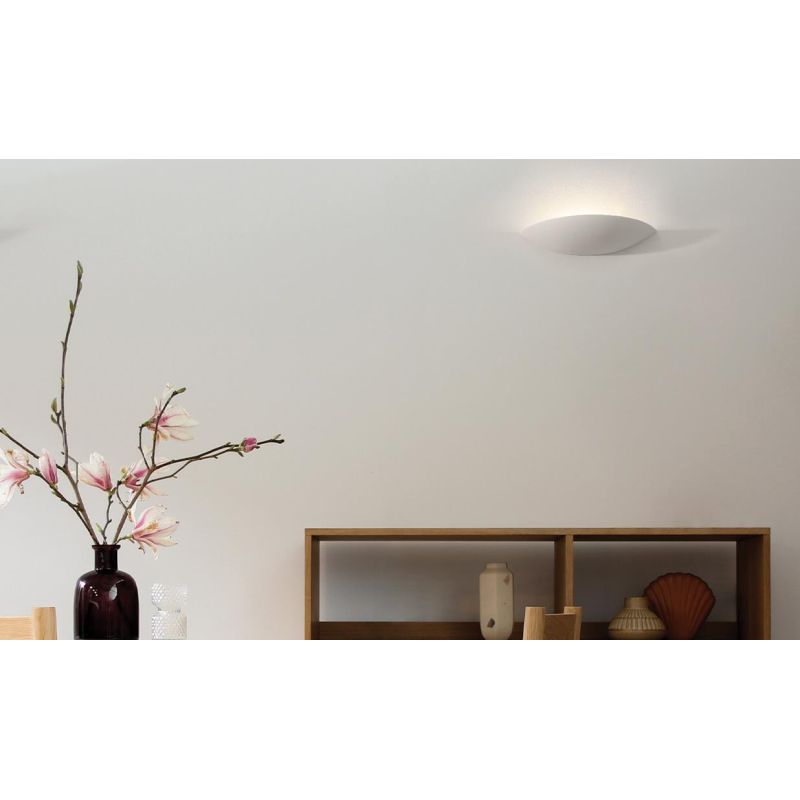 7577 APPLIQUE IN CERAMICA EFFETTO GESSO VERNICIABILE L45 CM MADE IN ITALY 9010 BELFIORE - Cristalensi Shop Online