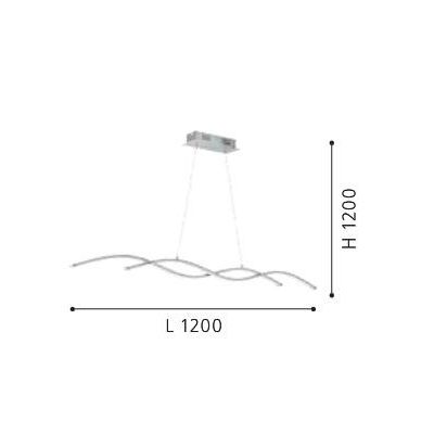 LASANA 2 SOSPENSIONE IN METALLO CROMATO A LED INTEGRATO DA 28W D. 120 EGLO - Cristalensi Shop Online