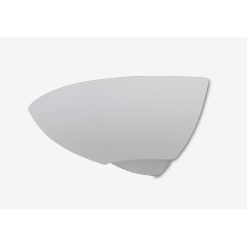 7949 APPLIQUE ANGOLARE IN CERAMICA EFFETTO GESSO BIEMISSIONE DIFFUSORE IN VETRO MADE IN ITALY 9010 BELFIORE - Cristalensi Shop O