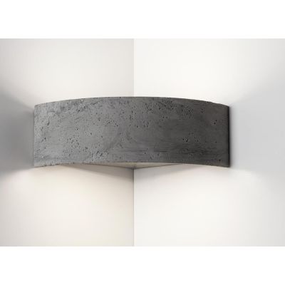 2489B APPLIQUE ANGOLARE IN CEMENTO BIEMISSIONE DI LUCE LED 18W MADE IN ITALY 9010 BELFIORE - Cristalensi Shop Online