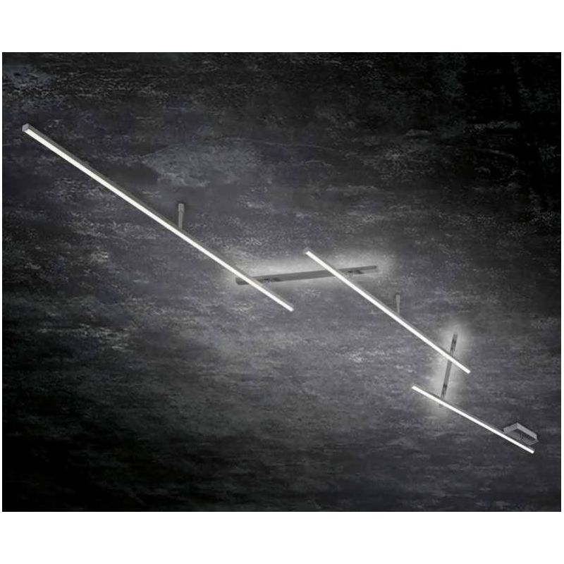 INDIRA PLAFONIERA MODULARE 5 BRACCI LUCE DIRETTA E INDIRETTA A LED DIMMERABILE NICHEL OPACO TRIO LIGHTING - Cristalensi Shop Onl