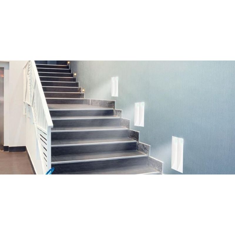 2415B INCASSO IN CRISTALY VERNICIABILE CON LUCI ORIENTATE ATTACCO 2xGU10 MADE IN ITALY 9010 BELFIORE - Cristalensi Shop Online