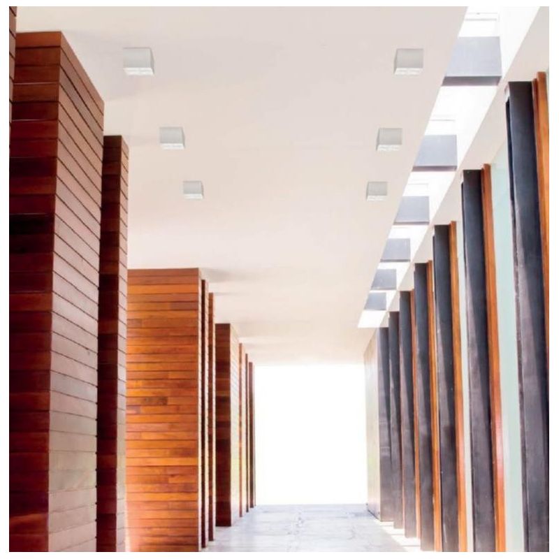 8943O PLAFONIERA CUBO MODERNA IN CRISTALY VERNICIABILE CON 4 FARETTI GU10 MADE IN ITALY 9010 BELFIORE - Cristalensi Shop Online