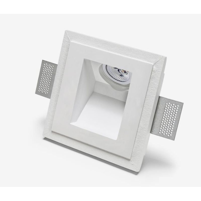 4179 FARETTO DA INCASSO IN CRISTALY VERNICIABILE ATTACCO GU10 LUCE INCLINATA MADE IN ITALY 9010 BELFIORE - Cristalensi Shop Onli