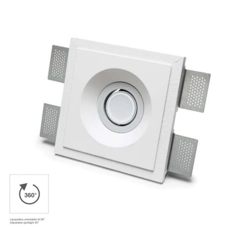 4216 INCASSO A PLAFONE IN CRISTALY VERNICIABILE LUCE ORIENTABILE ATTACCO GU10 MADE IN ITALY 9010 BELFIORE - Cristalensi Shop Onl