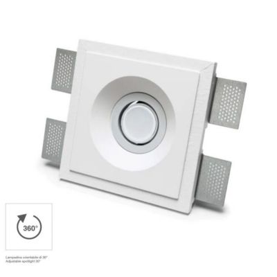 4216 INCASSO A PLAFONE IN CRISTALY VERNICIABILE LUCE ORIENTABILE ATTACCO GU10 MADE IN ITALY 9010 BELFIORE - Cristalensi Shop Onl