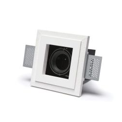 4246A INCASSO A PLAFONE IN CRISTALY VERNICIABILE LUCE ORIENTABILE ATTACCO GU10 MADE IN ITALY 9010 BELFIORE - Cristalensi Shop On