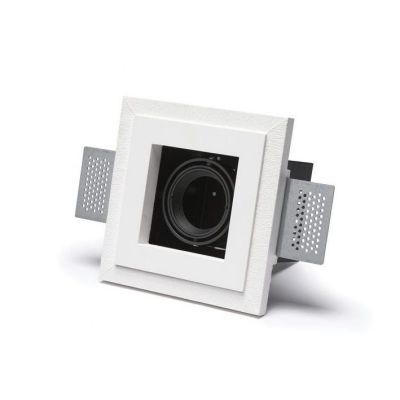 4246A INCASSO A PLAFONE IN CRISTALY VERNICIABILE LUCE ORIENTABILE ATTACCO GU10 MADE IN ITALY 9010 BELFIORE - Cristalensi Shop On