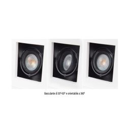 4246A INCASSO A PLAFONE IN CRISTALY VERNICIABILE LUCE ORIENTABILE ATTACCO GU10 MADE IN ITALY 9010 BELFIORE - Cristalensi Shop On 2