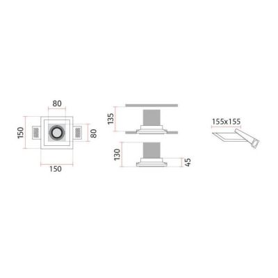 4246A INCASSO A PLAFONE IN CRISTALY VERNICIABILE LUCE ORIENTABILE ATTACCO GU10 MADE IN ITALY 9010 BELFIORE - Cristalensi Shop On