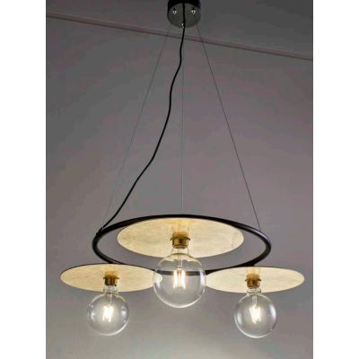 PUB SOSPENSIONE MODERNA ED ORIGINALE METALLO NERO PIATTI D30 CM MADE IN ITALY Illuminando - Cristalensi Shop Online