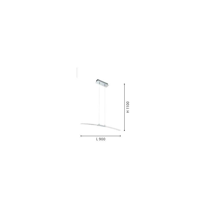 LASANA SOSPENSIONE IN METALLO CROMATO A LED INTEGRATO DA 30W D. 90 EGLO - Cristalensi Shop Online