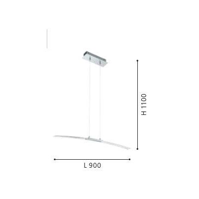 LASANA SOSPENSIONE IN METALLO CROMATO A LED INTEGRATO DA 30W D. 90 EGLO - Cristalensi Shop Online