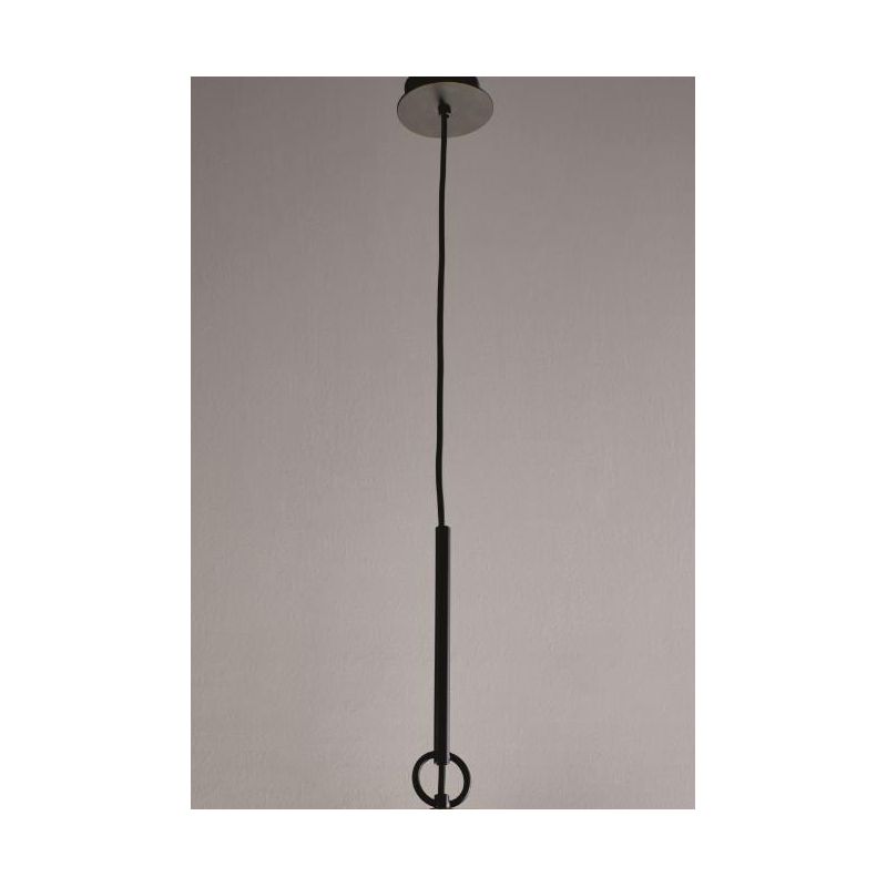 PUB SOSPENSIONE MODERNA METALLO NERO E PIATTO FOGLIA ORO O ARGENTO D50 CM MADE IN ITALY Illuminando - Cristalensi Shop Online
