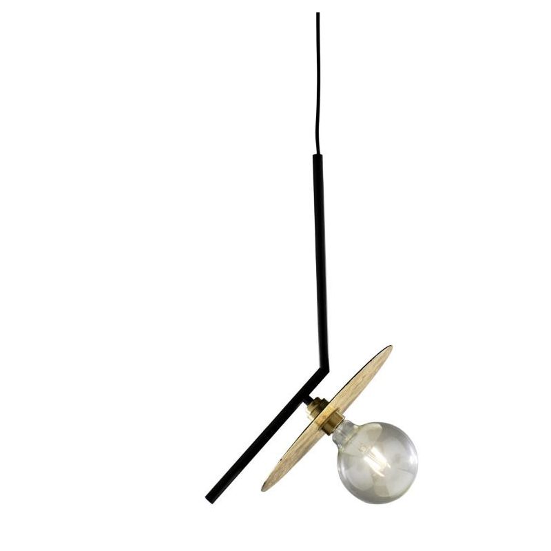 PUB SOSPENSIONE MODERNA METALLO NERO PIATTO PIEGATO FOGLIA ORO O ARGENTO D30 CM MADE IN ITALY Illuminando - Cristalensi Shop Onl