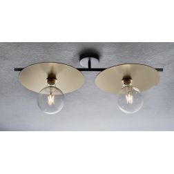 PUB PLAFONIERA 2 LUCI MODERNA METALLO NERO CON PIATTI D30 CM 3 COLORI MADE IN ITALY Illuminando - Cristalensi Shop Online