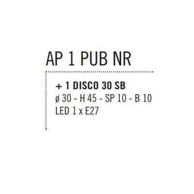 PUB APPLIQUE MODERNA IN METALLO NERO E PIATTO D30 CM IN 3 COLORI MADE IN ITALY Illuminando - Cristalensi Shop Online