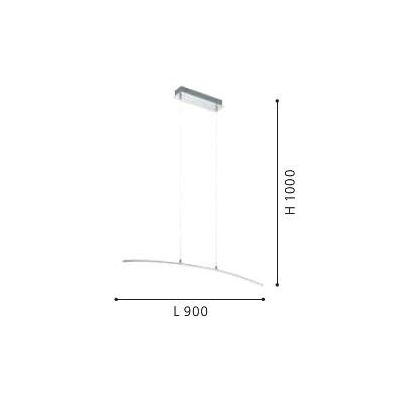 LASANA SOSPENSIONE IN METALLO CROMATO A LED INTEGRATO DA 14W MODERNA EGLO - Cristalensi Shop Online