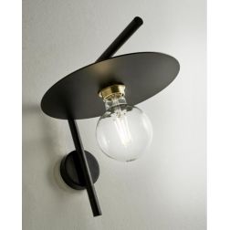 PUB APPLIQUE MODERNA IN METALLO NERO CON PIATTO ANGOLATO D25 CM MADE IN ITALY Illuminando - Cristalensi Shop Online
