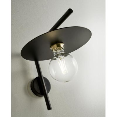 PUB APPLIQUE MODERNA IN METALLO NERO CON PIATTO ANGOLATO D25 CM MADE IN ITALY Illuminando - Cristalensi Shop Online