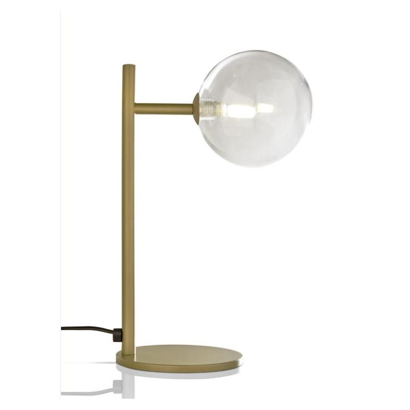 BOLLE LAMPADA DA TAVOLO MODERNA IN METALLO NERO O ORO OPACO CON SFERA IN VETRO Illuminando - Cristalensi Shop Online