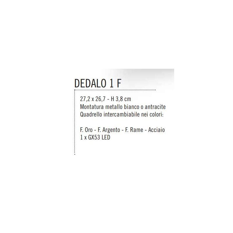 DEDALO PICCOLA PLAFONIERA IN METALLO BIANCO CON QUADRELLI IN 8 COLORI A SCELTA LAMPADINE GX53 Illuminando - Cristalensi Shop Onl