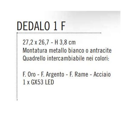 DEDALO PICCOLA PLAFONIERA IN METALLO BIANCO CON QUADRELLI IN 8 COLORI A SCELTA LAMPADINE GX53 Illuminando - Cristalensi Shop Onl